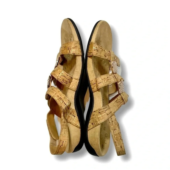Vionic Orthaheel Amber Cork Leather Sandals - Picture 2 of 4